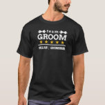 Team Groom | Groomsman | Bachelor | Black White T-Shirt<br><div class="desc">Team Groom | Groomsman | Bachelor | Black White T-shirt. The name and role of team groom can easily be personalized with the names of your grooms squad, for example, groom, best man, groomsman, Father of the Groom, and others. A stylish and modern design of team groom for a wedding...</div>