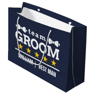 Team Groom   Groomsman   Bachelor    Navy Blue Large Gift Bag