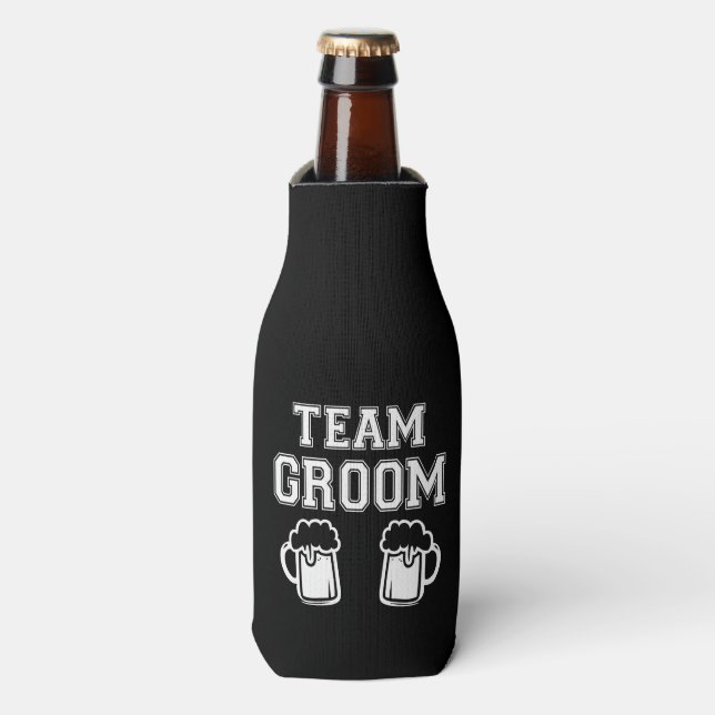 Team Groom Groomsmen drôle de bouteille glacière (Bottle Devant)