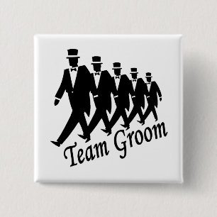 Team Groom (Men) 2 Inch Square Button