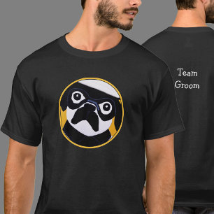 Team Groom Men Pug Bachelor Party Gift Favour Idea T-Shirt