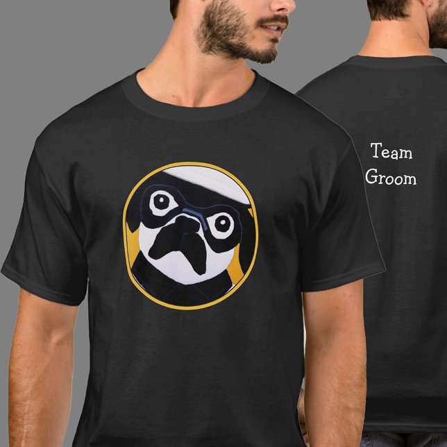 Team Groom Men Pug Bachelor Party Gift Favour Idea T-Shirt (Creator Uploaded)