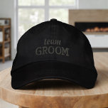 Team Groom Modern Simple Typography Wedding Embroidered Hat<br><div class="desc">Team Groom simple typography.</div>