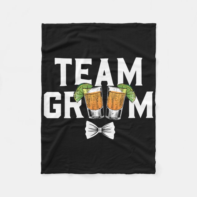 Team Groom Party Bachelor Shots Bride Wedding  Fleece Blanket (Front)