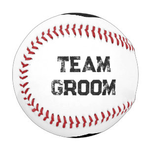 Team Groom personalized Black Heart Baseball