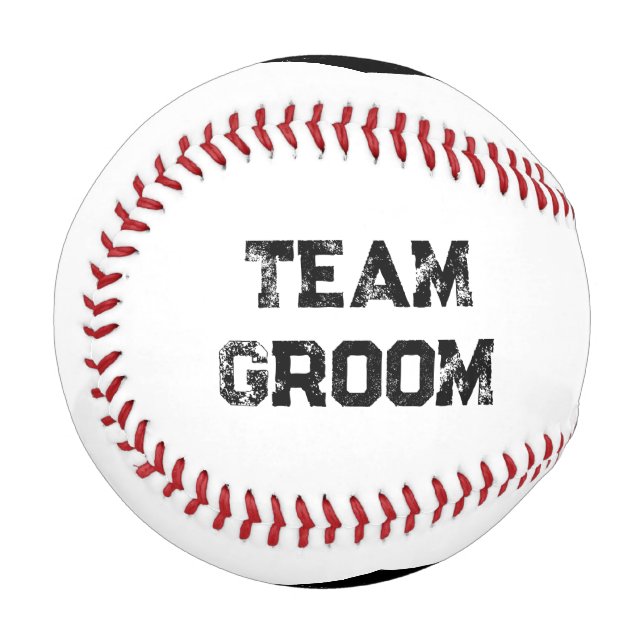 Team Groom personalized Black Heart Baseball (Back Right)