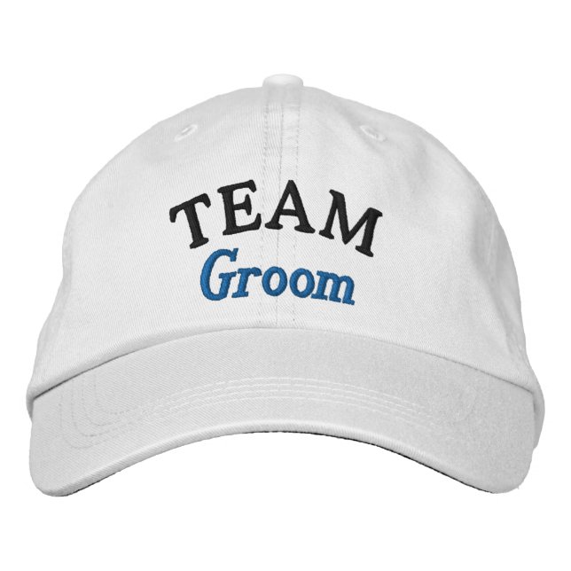 Team groom Personalized Embroidered Baseball Cap (Front)