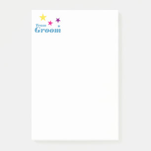 Team groom post-it notes