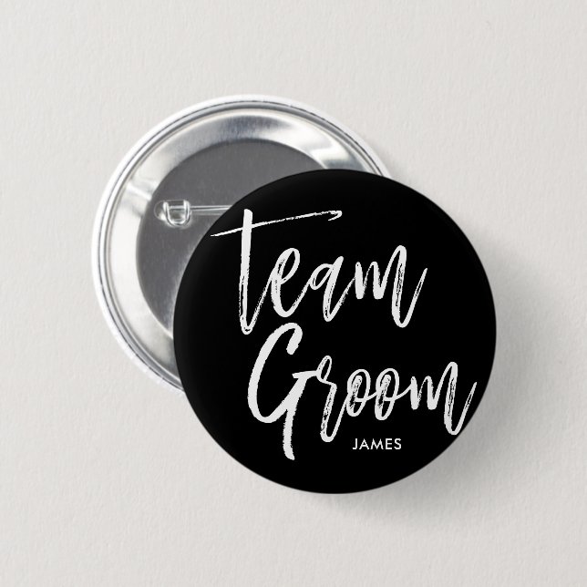 Team Groom | Script 2 Inch Round Button (Front & Back)