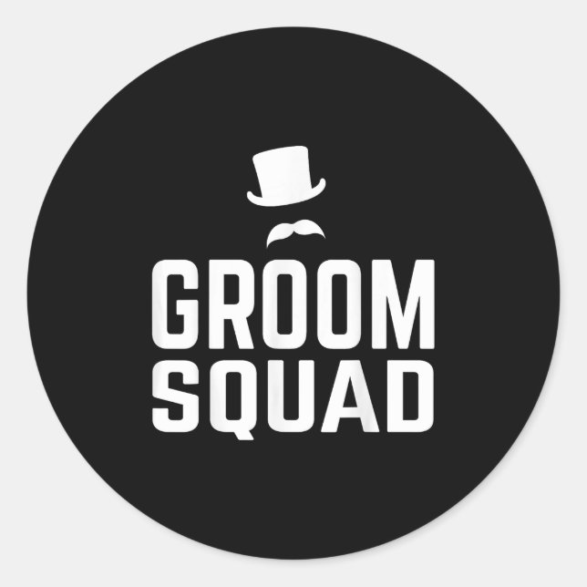 Team Groom Squad Wedding Bachelor Party Gift Marri Classic Round Sticker (Front)