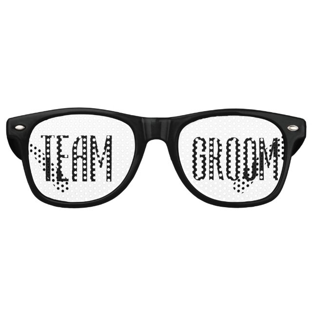 Team Groom Sunglasses Cool Modern Black and White (Front)