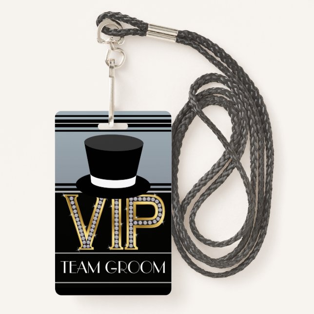 Team Groom Wedding Badge (Front with Lanyard)
