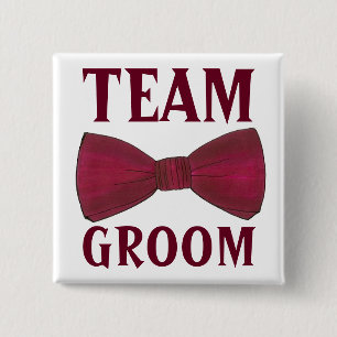 TEAM GROOM Wedding Groomsmen Bow Bowtie Best Man 2 Inch Square Button
