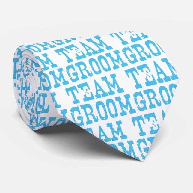 Team Groom Western Blue Tie (Rolled)