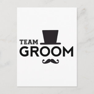 Team Groom with hat and moustache Postcard
