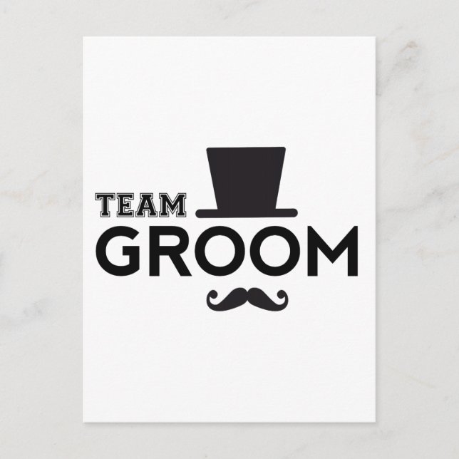Team Groom with hat and moustache Postcard (Front)