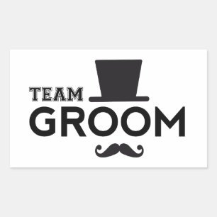 Team Groom with hat and moustache Sticker