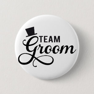 Team Groom with hat, text design for t-shirt 2 Inch Round Button