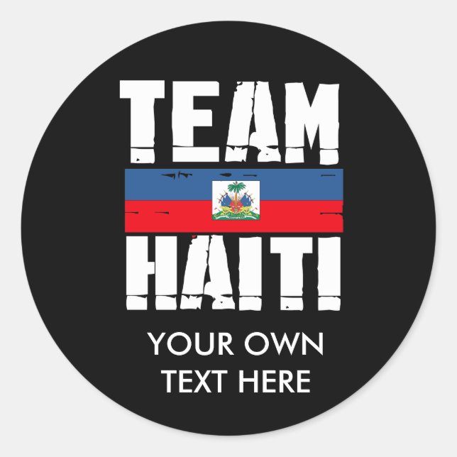 TEAM HAITI CLASSIC ROUND STICKER (Front)