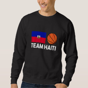 Team Haiti Haiti Haitian Flag Basketball Fan 3 Sweatshirt