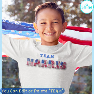 TEAM HARRIS Kamala Harris US Flag Balloon Alphabet T-Shirt