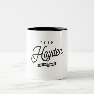 Team Hayden Lifetime Member Personalized Name  Two-Tone Coffee Mug
