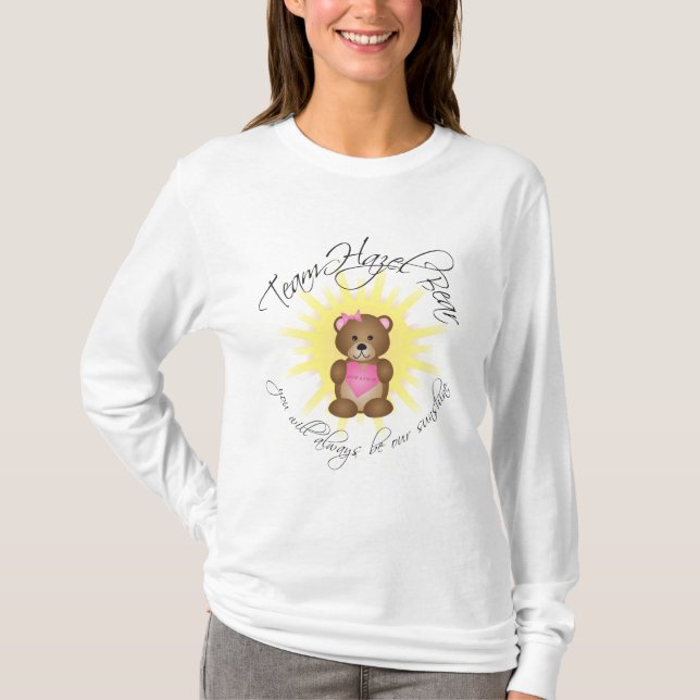 team hazel bear women's long sleeve shirt (white) (Front)