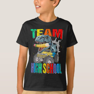 Team High School Monster Truck Dinosaur Boys  T-Shirt