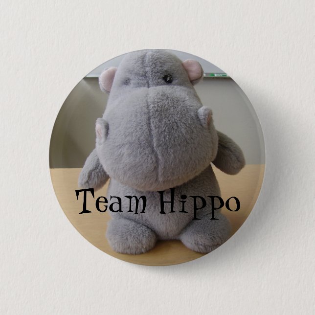 Team Hippo 2 Inch Round Button (Front)