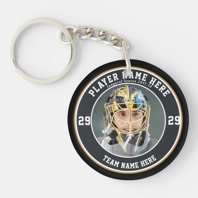 Team Hockey Puck Keychain (Front)