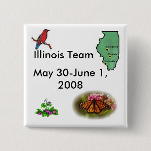 Team Illinois - State Symbols 2 Inch Square Button