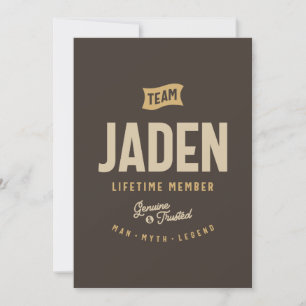 Team Jaden Lifetime Member Personalized Name Invitation