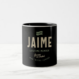 Team Jaime Lifetime Member Personalized Name Two-Tone Coffee Mug