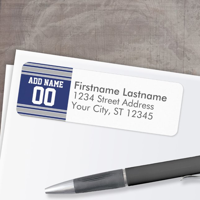 Team Jersey - Custom Name - Return Address (Personalized Return Address Label)