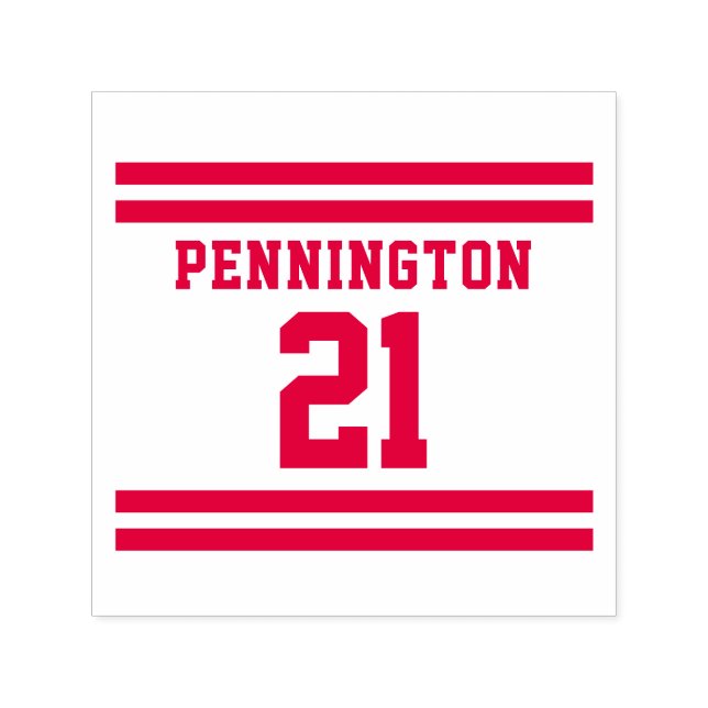 Team Jersey Sports Jersey Style Name Number Self-inking Stamp (Design)
