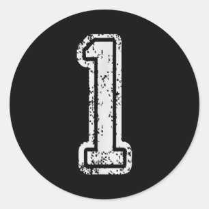 Team jersey uniforms number 1 one school sports classic round sticker