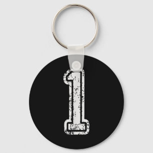 Team jersey uniforms number 1 one school sports keychain