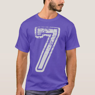 Team Jersey Uniforms Number 7 Seven School Sports  T-Shirt