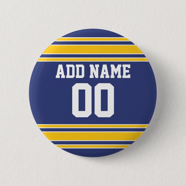Team Jersey with Custom Name and Number 2 Inch Round Button (Front)