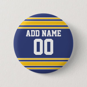 Team Jersey with Custom Name and Number 2 Inch Round Button