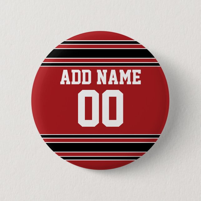 Team Jersey with Custom Name and Number 2 Inch Round Button (Front)