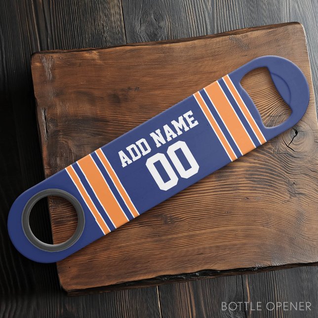 Team Jersey with Custom Name and Number Bar Key (Custom Bottle Opener)