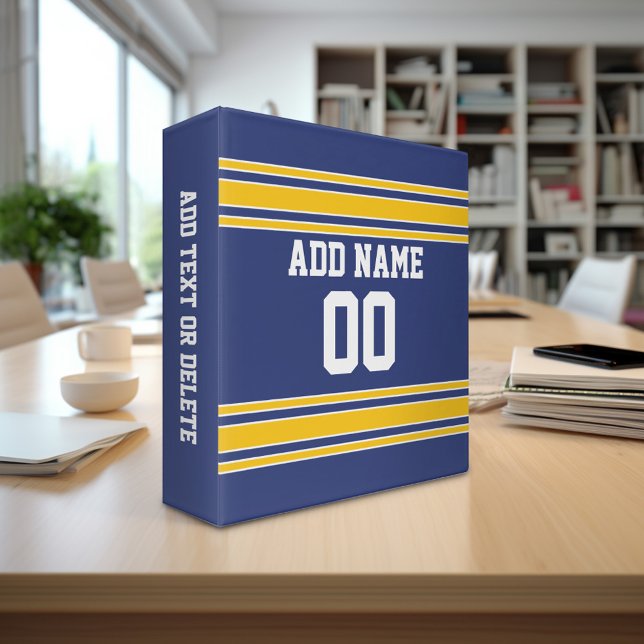 Team Jersey with Custom Name and Number Binder (Personalized 3-ring binder with a sports theme - football jersey with name and custom text)