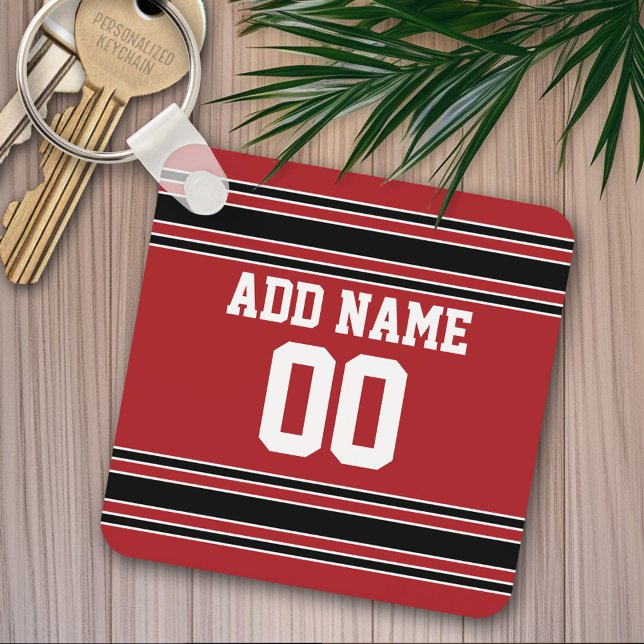Team Jersey with Custom Name and Number Keychain (Personalized keychain - Sports Jersey Theme)