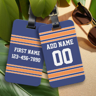 Team Jersey with Custom Name and Number Luggage Tag