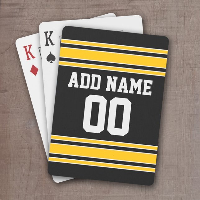 Team Jersey with Custom Name and Number Playing Cards (Football Jersey personalized playing cards)