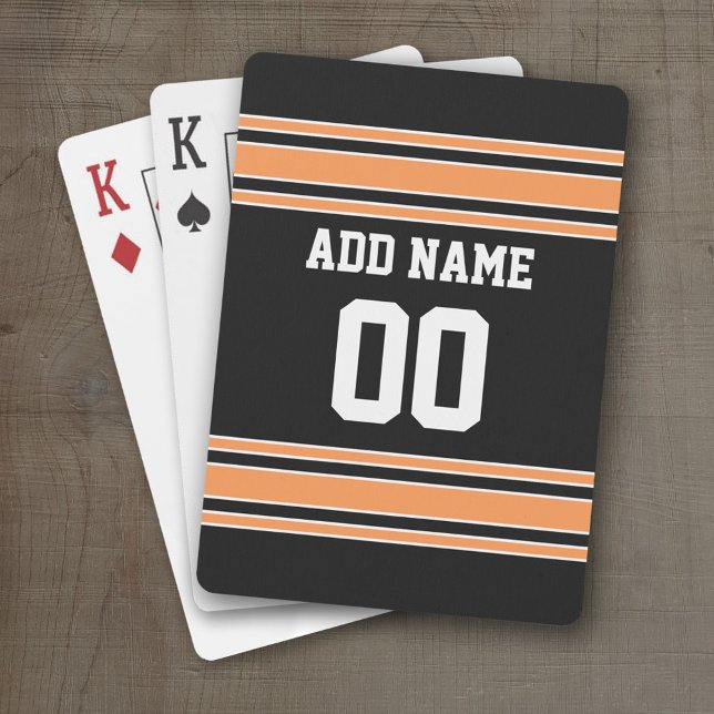 Team Jersey with Custom Name and Number Playing Cards (Personalized Playing Cards - Sports Jersey Design)