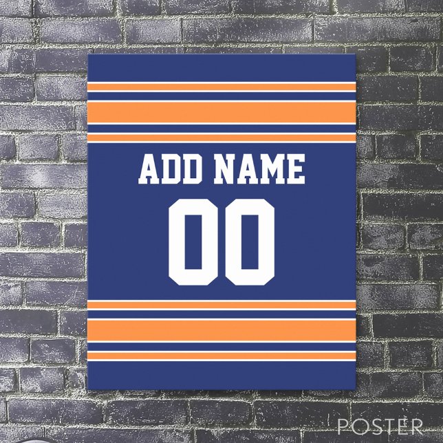 Team Jersey with Custom Name and Number Poster (Sport Jersey Poster)