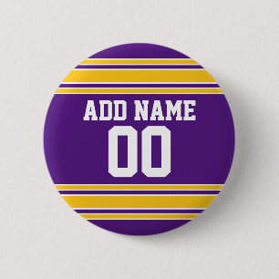 Team Jersey with Custom Name and Number Purple 2 Inch Round Button