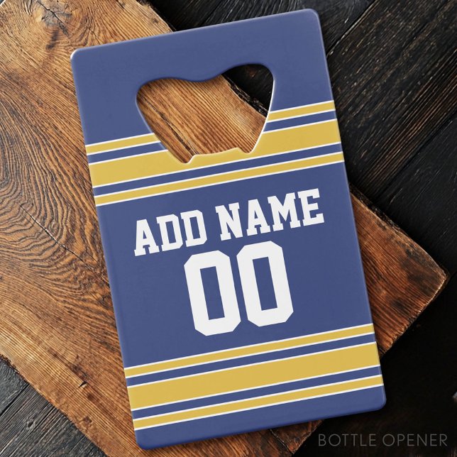 Team Jersey with Custom Name and Number Wallet Bottle Opener (Custom Bottle Opener - Card Style)